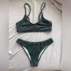 Green Textured Bikini